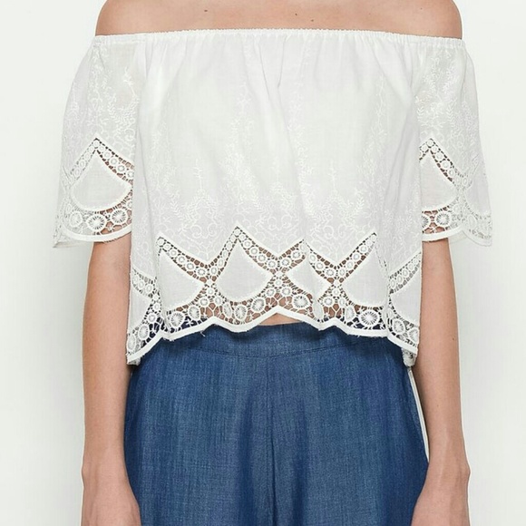 Off The Shoulder Eyelet Top - Picture 4 of 5